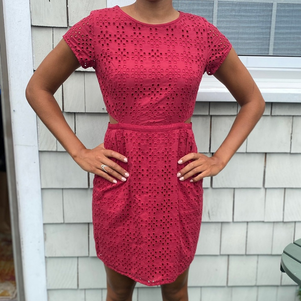 Magenta cut out dress